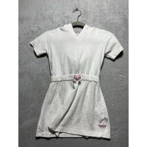 Ruffle Butts White Terry Cloth Hooded Swimsuit Cover-Up Girl's Size 6